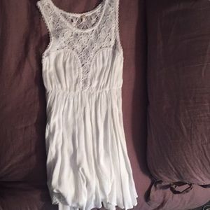 White Free People dress with crochet neck